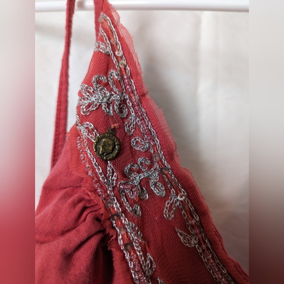 Coral Charlotte Russe halter top size S - Picture 3 of 6